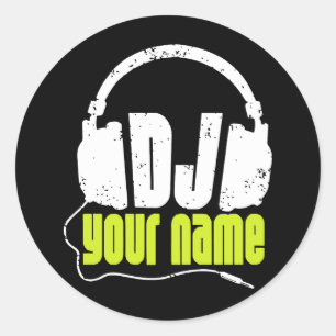 Personalisiertes DJ irgendeine Runder Aufkleber