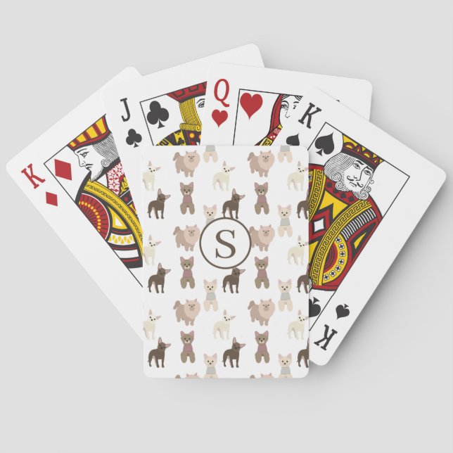 Personalisiertes Dog-Muster Spielkarten (Rückseite)