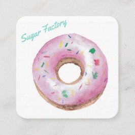 Personalisiertes Donut-Logo für die Bäckerei Quadratische Visitenkarte