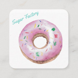 Personalisiertes Donut-Logo für die Bäckerei Quadratische Visitenkarte
