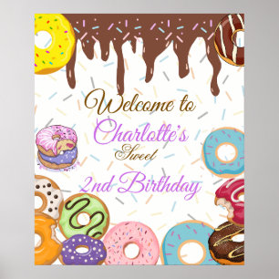 Personalisiertes Donut-Party Begrüßungszeichen Poster