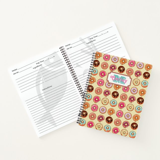 Personalisiertes Doughnut Muster Rezept Notebook Notizbuch (Innenseite)