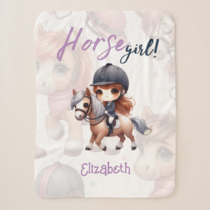 Personalisiertes Dressurreiter Pferdchen Sherpadecke