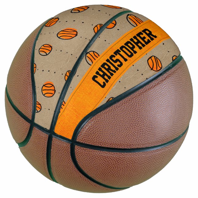 Personalisiertes Dribbling Basketball Muster (angewinkelt)