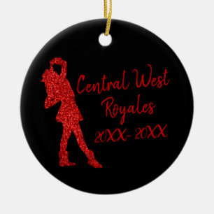 Personalisiertes Drill-Team   Schwarze und rote Ke Keramik Ornament