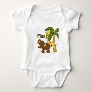 Personalisiertes Dschungel-Baby-Tier-Shirt Baby Strampler