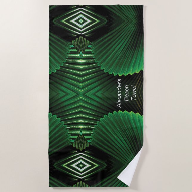 Personalisiertes Dschungelleebdesign Strandtuch (Vorderseite)