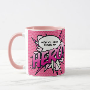 Personalisiertes Du bist mein HELD Comic-Book-Pop- Tasse