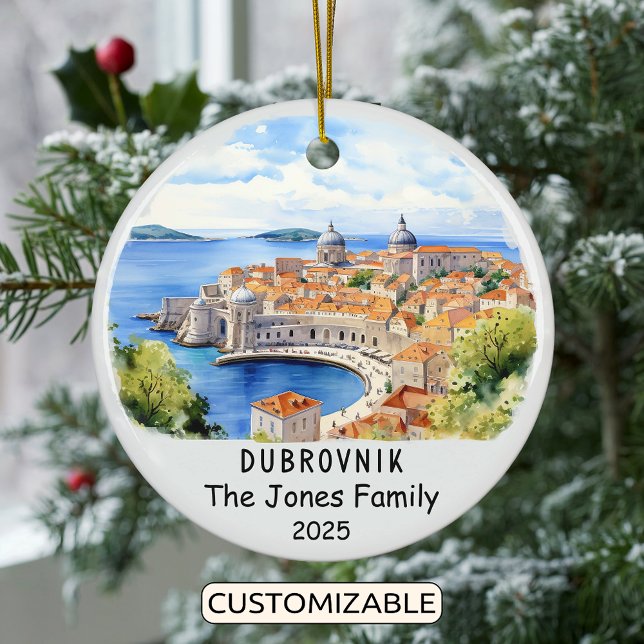 Personalisiertes Dubrovnik-Ornament, Kroatien Keramik Ornament (Von Creator hochgeladen)
