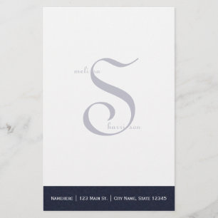 Personalisiertes dunkelblaues Briefpapier