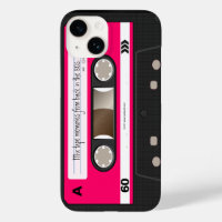 Personalisiertes, dunkelrosafarbenes Retro-Kassett