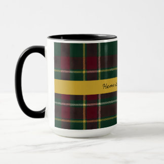 Personalisiertes dunkles Tartan Karomuster mit ind Tasse