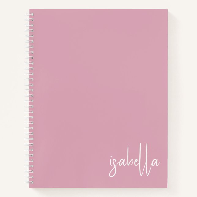 Personalisiertes Dusty Pink Spiral Notebook Notizbuch (Vorderseite)