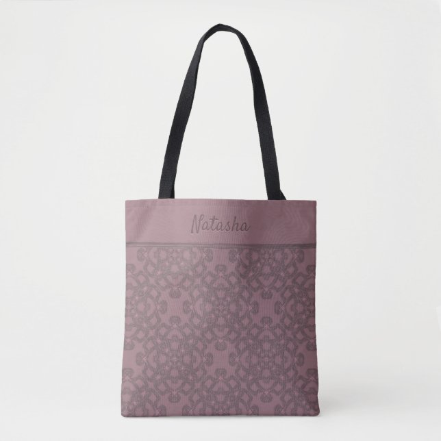 Personalisiertes Dusty-Rose-Muster Tasche (Vorderseite)