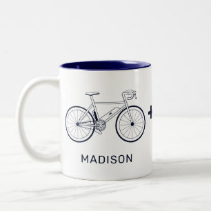 Personalisiertes E-Bike macht mich zum glücklichen Zweifarbige Tasse