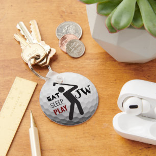 Personalisiertes Eat Sleep Play Golf Schlüsselanhä Schlüsselanhänger