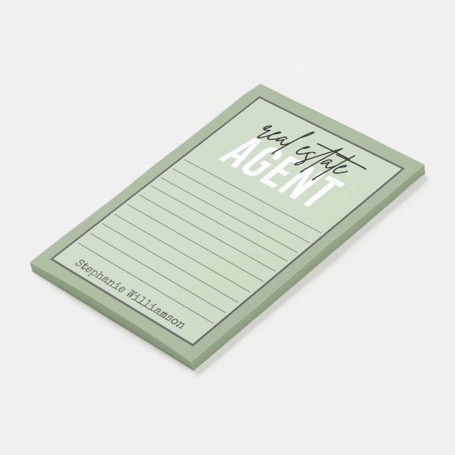 Personalisiertes Echtzeit-Anwesen-Agent Geschenke  Post-it Klebezettel (angewinkelt)