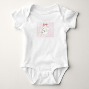 Personalisiertes Eden Baby Mädchen Nursery Bow&Gin Strampler