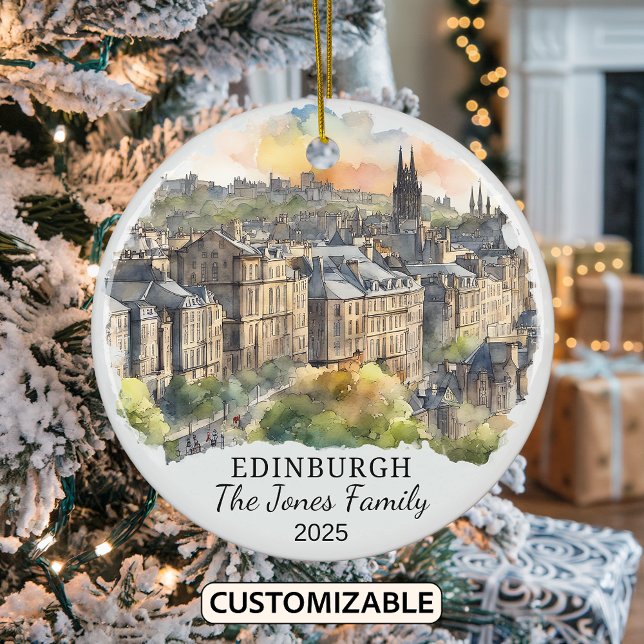Personalisiertes Edinburgh-Ornament, Schottland-Ge Keramik Ornament (Von Creator hochgeladen)