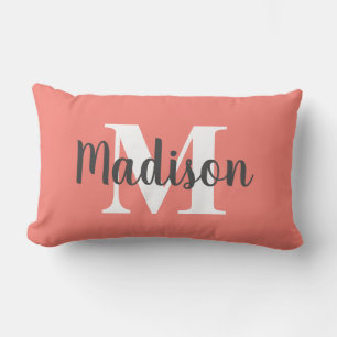 Personalisiertes, editierbares, farbiges Monogramm Lendenkissen