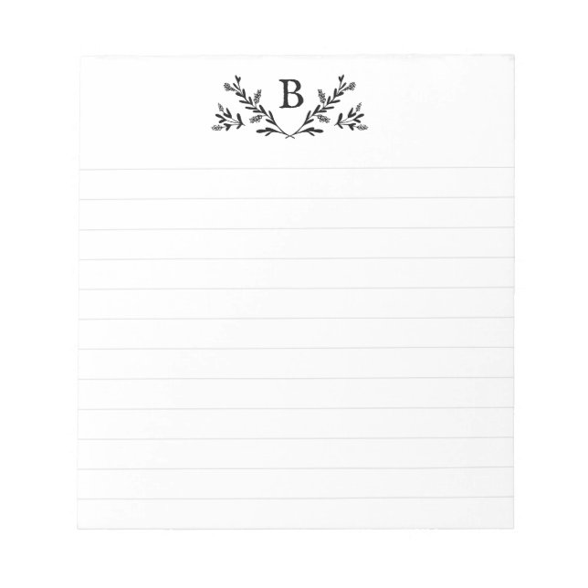 Personalisiertes Editor für Monogramm Notizblock (Vorderseite)