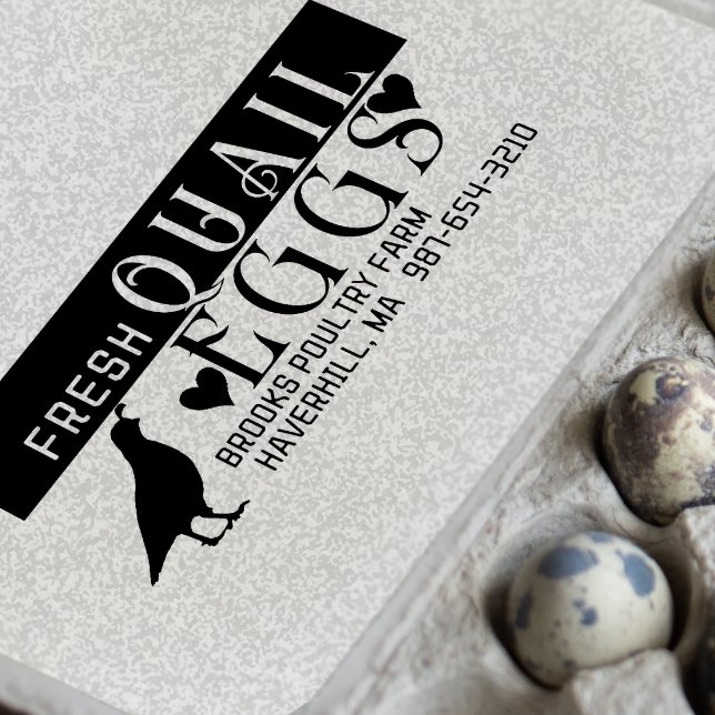 PERSONALISIERTES EGG CARTON LOGO Wachteleier mit H Runder Aufkleber (Von Creator hochgeladen)
