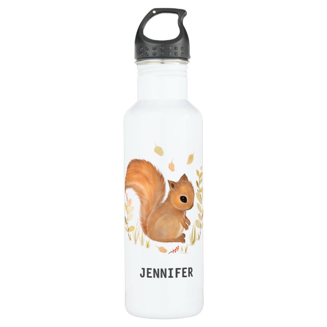 Personalisiertes Eichhörnchen  Edelstahlflasche (Vorderseite)