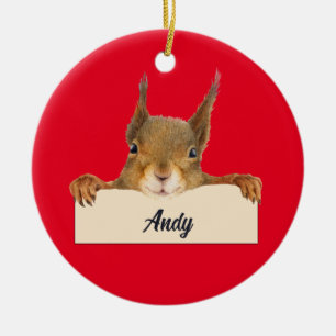 Personalisiertes Eichhörnchengesicht mit individue Keramik Ornament