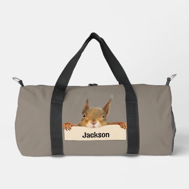 Personalisiertes Eichhörnchenzeichen Duffle Bag (Vorderseite)