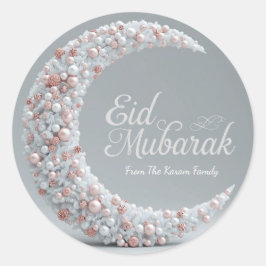 Personalisiertes Eid Mubarak Muslim modern Klassis Runder Aufkleber