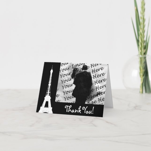 Personalisiertes Eiffel-Turm-Foto danken Ihnen Dankeskarte (Vorderseite)