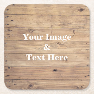 Personalisiertes Eigenes Foto Holz Rechteckiger Pappuntersetzer