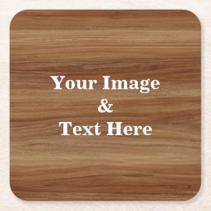 Personalisiertes Eigenes Foto Holz Rechteckiger Pappuntersetzer