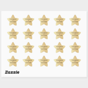 Personalisiertes eigenes Foto & Text Gold Stern-Aufkleber