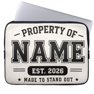 Personalisiertes Eigentum von Name – Varsity-Stil Laptopschutzhülle