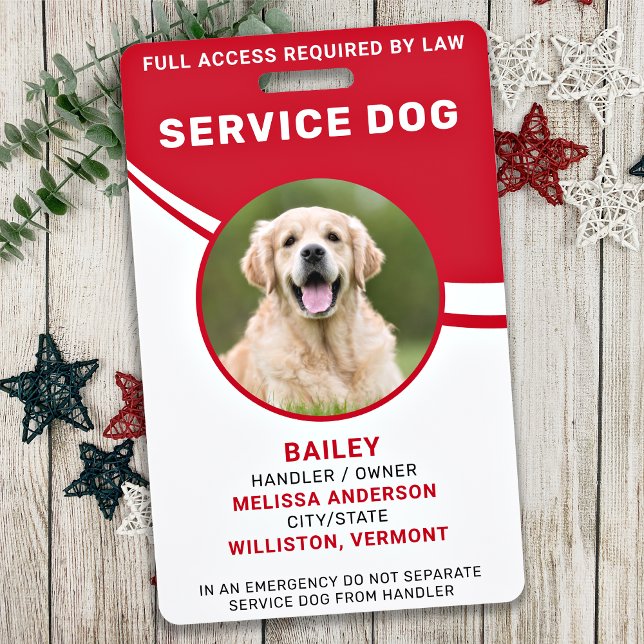 Personalisiertes Einfach-Red-Service-Dog-Foto-ID-Z Ausweis (Von Creator hochgeladen)