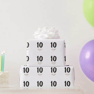 personalisiertes einfaches 10-jähriges Jubiläums Geschenkpapier