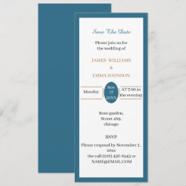 Personalisiertes einfaches Blau Save the Date Einladung