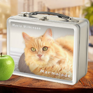 Personalisiertes einfaches elegantes Katzenfoto Metall Brotdose