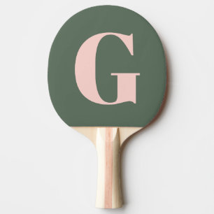 Personalisiertes einfaches fettes Monogramm Rosa u Tischtennis Schläger