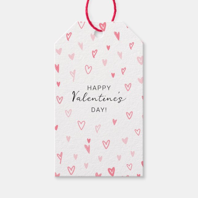 Personalisiertes Einfaches Herz Gemustert Valentin Geschenkanhänger (Vorderseite)