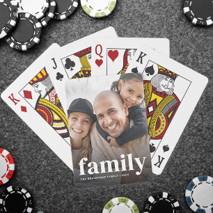 Personalisiertes einfaches modernes Familienfoto Spielkarten