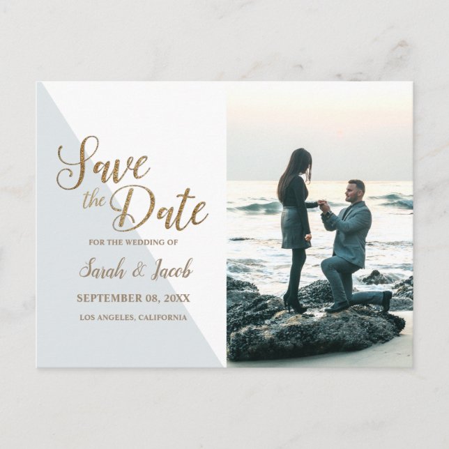 Personalisiertes Einfaches Modernes Foto Save the  Postkarte (Vorderseite)