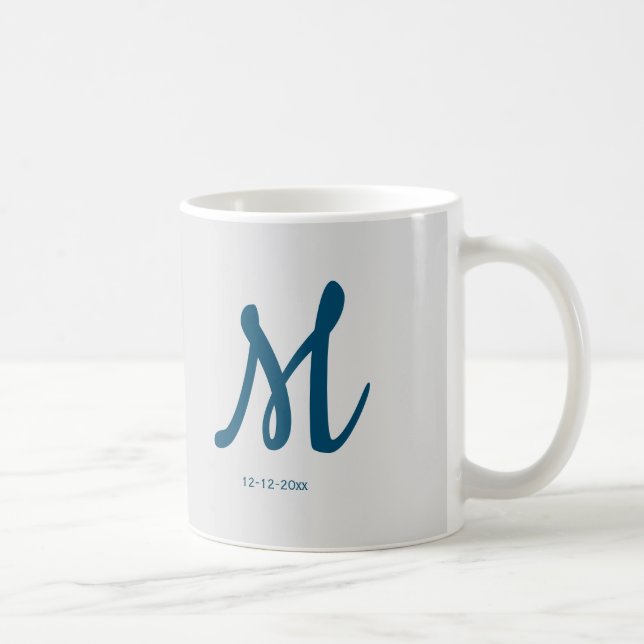 personalisiertes einfaches Monogramm Fügen Sie Ihr Kaffeetasse (Rechts)