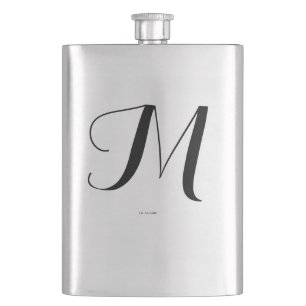 personalisiertes einfaches Monogramm mit Ihrem Nam Flachmann