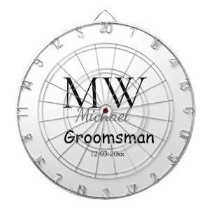 personalisiertes einfaches Monogramm Name Trauzeug Dartscheibe