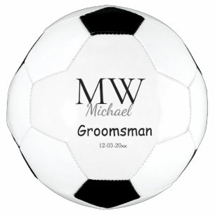 personalisiertes einfaches Monogramm Name Trauzeug Fußball