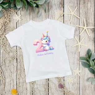 Personalisiertes Einhorn 2. Zweiter Geburtstag Mäd T-Shirt