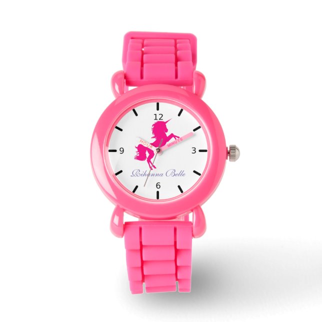 Personalisiertes Einhorn Armbanduhr (Vorderseite)