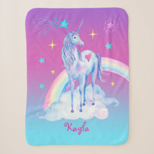 Personalisiertes Einhorn auf Wolken Sherpa Snuggy  Sherpadecke